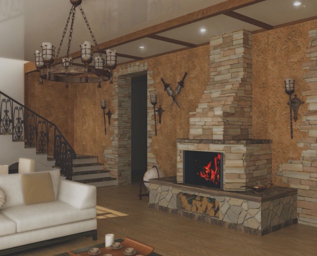 Stone Fireplace